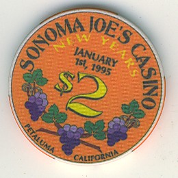 Sonoma Joe's, Petaluma, CA, New Year 95, $2